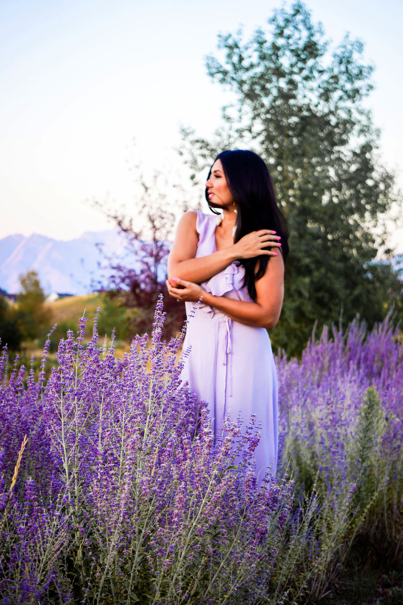 Lavender Fields | Tobi Lavender Wrap Dress | Debbie Savage Orange County Fashion Blogger of To Thine Own Style Be True