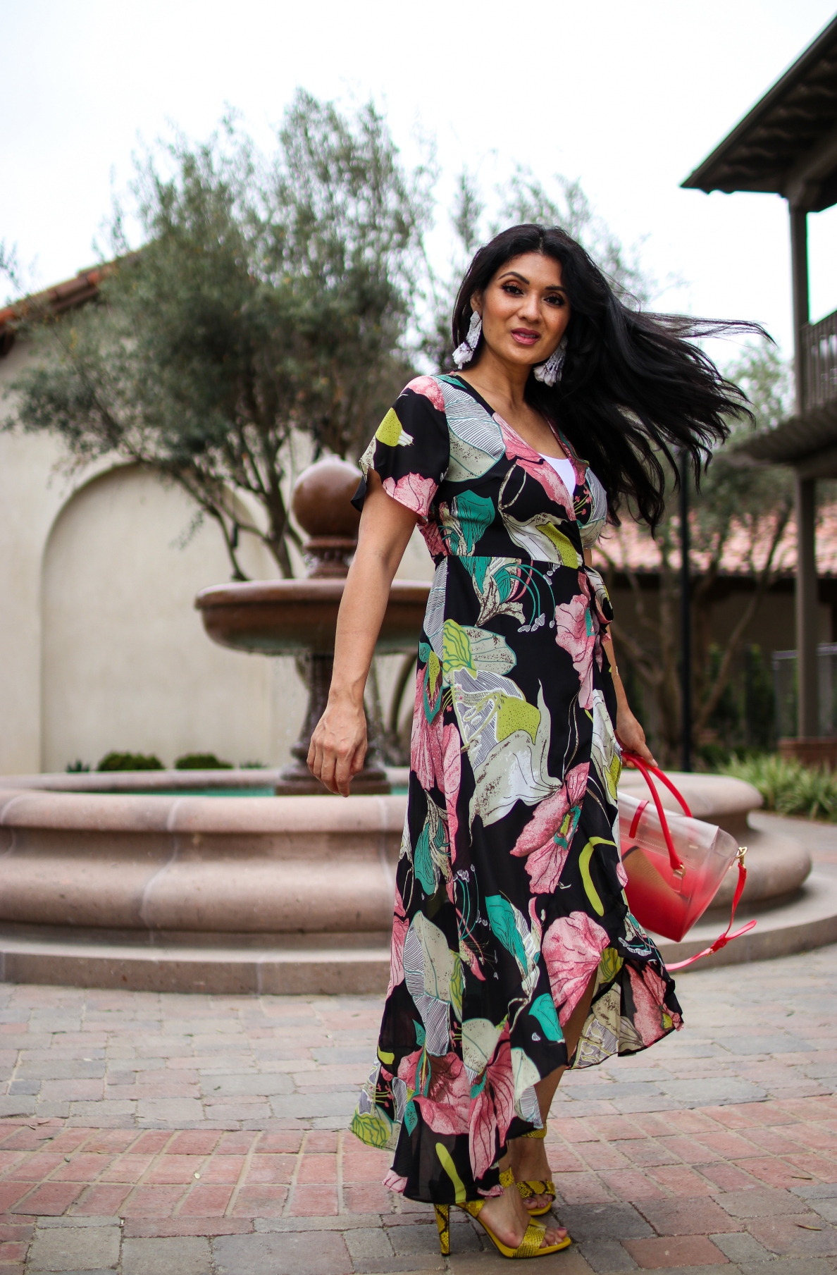 Shein Floral Wrap Maxi Dress