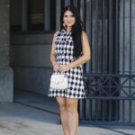 Black and White Tweed Sleeveless Mini Dress